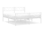 Metal bed frame without mattress and white bed legs, 150x200 cm