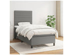 Homelumiere bed base with dark grey 80x200 mattress, fabric