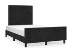 Black velvet bed frame without mattress, 120x190 cm