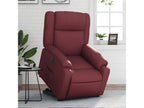 Electric reclining armchair, burgundy red faux leather
