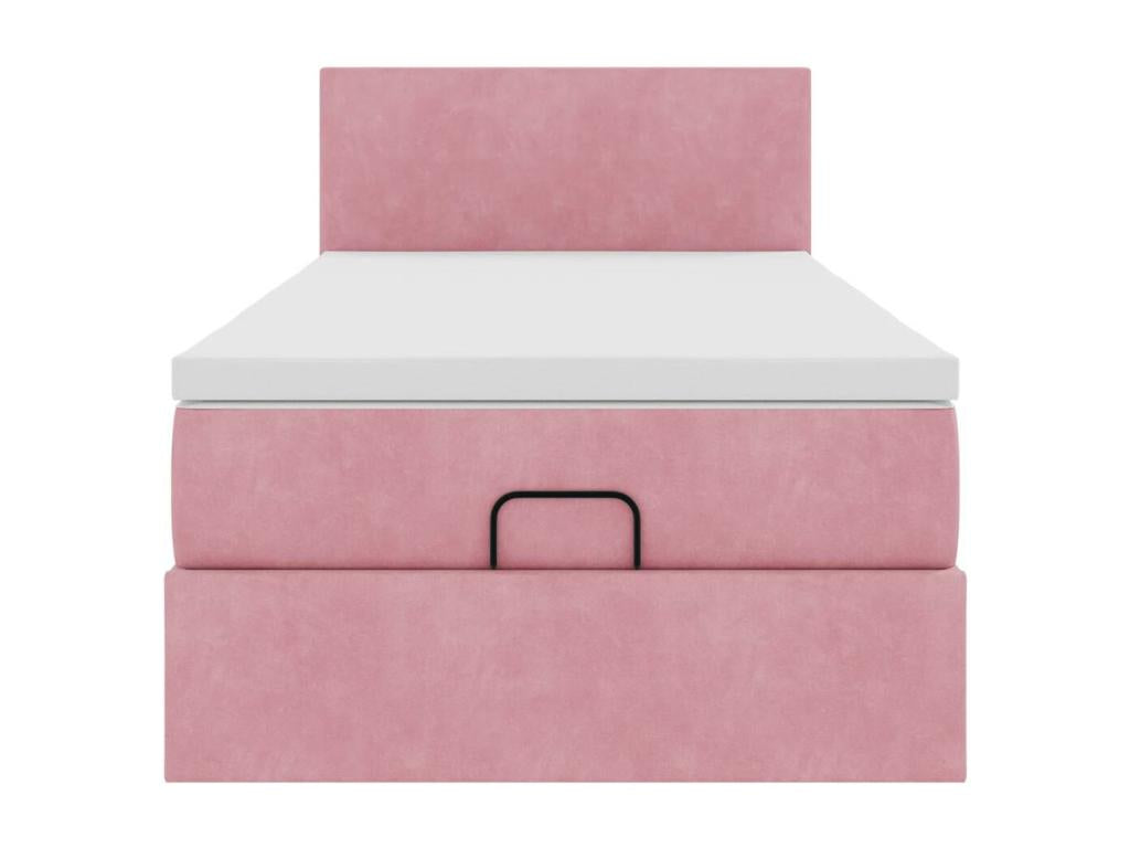 Homelumiere bed frame with pink 80x200 cm velvet mattress