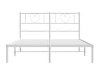 Metal bed frame with white headboard, 120x190 cm