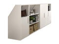 Cabinet for sloping ceiling with 4 doors, 2 shelves and 2 niches - White - Delimoa 88824VXPE