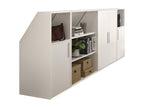 Cabinet for sloping ceiling with 4 doors, 2 shelves and 2 niches - White - Delimoa 88824VXPE