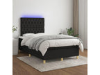 Bed base with Homelumiere bed light and mattress with LED lighting, Black, 120x200 cm, Fabric