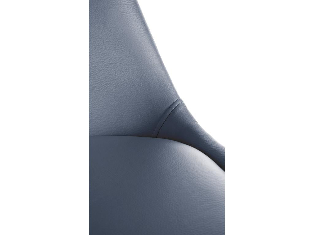 Set of 4 dining chairs - Faux leather / Wood - Grey - Homelumiere