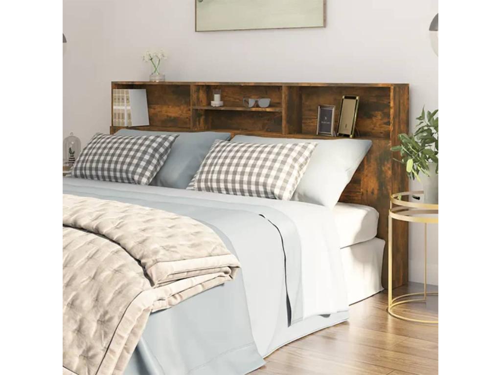 Smoked Oak Headboard Wardrobe 200x19x103.5 cm