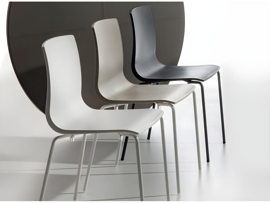 Homelumiere polypropylene chair with metal legs - Set of 4 - Dark Beige