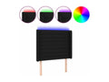 Black LED Headboard 93x16x118/128 cm Fabric