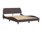 Bed with dark brown mattress 120x200 cm fabric