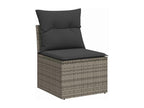 9-piece garden furniture set with grey resin wicker cushions