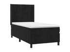 Homelumiere bed base with mattress and LED, black, 100x200 cm, velvet