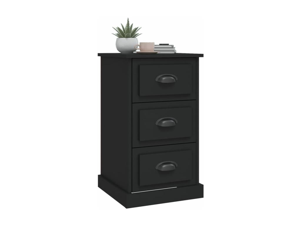 Black bedside table 39x39x67 cm engineered wood