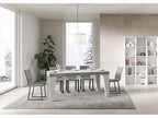 Extendable table 90x160/420 cm Homelumiere Mix, Concrete Grey top, White Ash legs