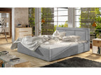 Large square square tufted grey velvet storage bed by Homelumiere - 4 sizes - 140x200