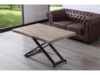 Lift-top coffee table in honey oak with black metal legs - Length 120 x Depth 80 x Height 49-76 cm