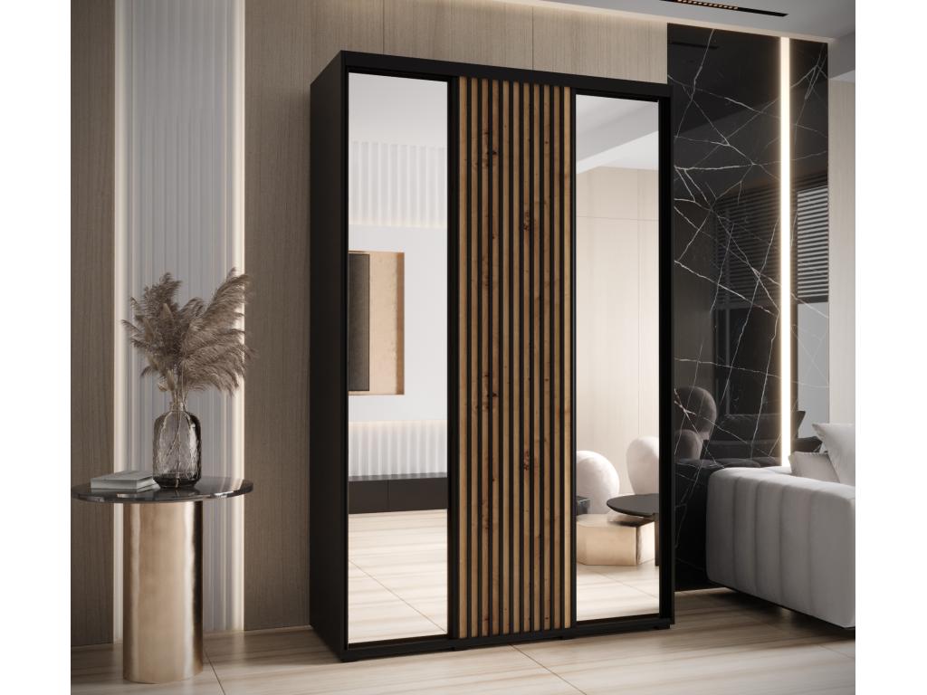 Homelumiere 2 Sliding Door Wardrobe 235.2/160/45 3 Doors Black/Homelumiere