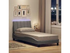 Bed frame without mattress light gray 90x190 cm fabric