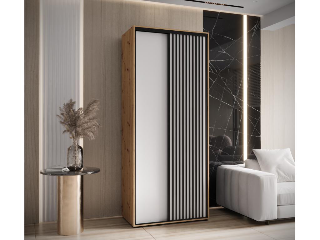 Homelumiere 1 Sliding Door Wardrobe 235.2/110/45 2 Doors Homelumiere/White