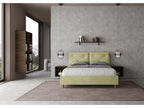 Bed with upholstered slatted base 160x190 microfiber green Homelumiere