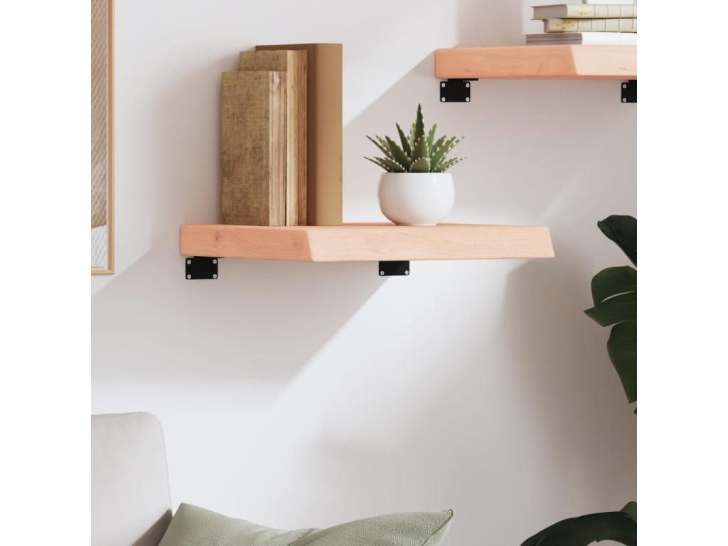 Wall shelf 40x40x2-6 cm solid untreated oak wood