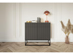 Two-door chest of drawers - 100 cm black with black legs - Homelumiere