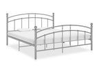 Bed frame without mattress, grey metal, 140x200 cm
